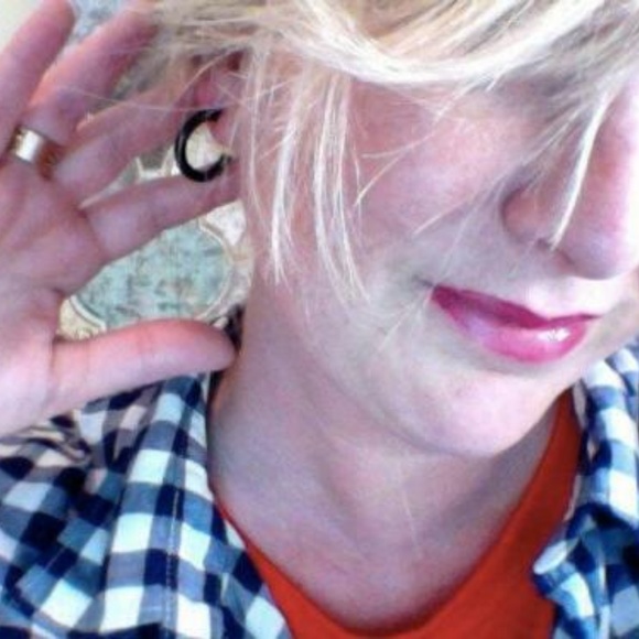 Lucite Minimalist Skinny Tube Hoop Black Earrings - Picture 5 of 5